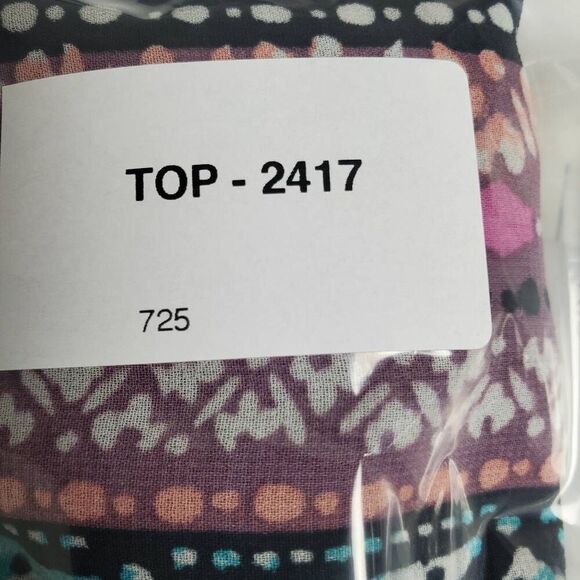 Vanity Women’s Boho Kimono Cardigan Size L Multicolor Print Open Front Sheer - Picture 8 of 8